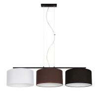 Lampe &agrave; suspendre tissu blanc marron noir E27 100...