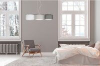 Luminaire suspendu confortable Tissu Blanc Gris Graphite...