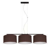 Confortable lampe &agrave; suspendre Tissu Noir Marron...