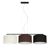 Longue lampe &agrave; suspendre Tissu Ecru Marron Noir...