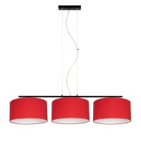 Confortable lampe &agrave; suspendre Tissu Noir Rouge E27...