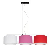 Confortable lampe &agrave; suspendre Tissu Blanc Rose...