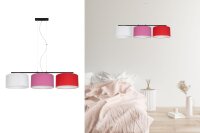 Confortable lampe à suspendre Tissu Blanc Rose...