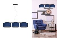 Blendarme Lampe à suspendre Tissu Noir Bleu E27...