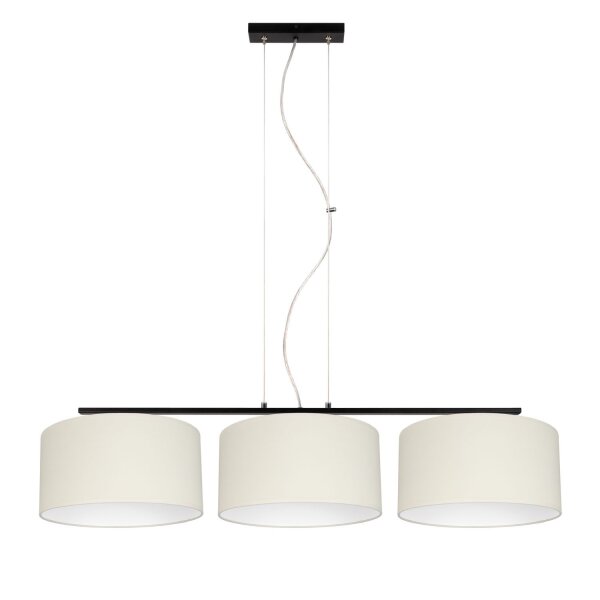 Blendarme Lampe à suspendre Tissu Noir Ecru E27 L:100 cm