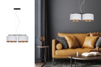 Tissu Lampe à suspendre noir blanc or E27 70 cm de...