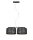 Tissu Lampe à suspendre pauvre en éblouissement Graphite Motif E27 70 cm de long