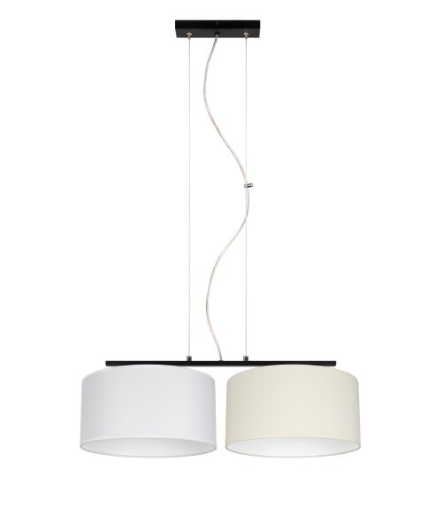 Tissu Lampe à suspension anti-éblouissement Blanc Ecru E27 70 cm de long