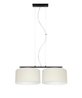 Suspension allong&eacute;e 2 flammes tissu noir...
