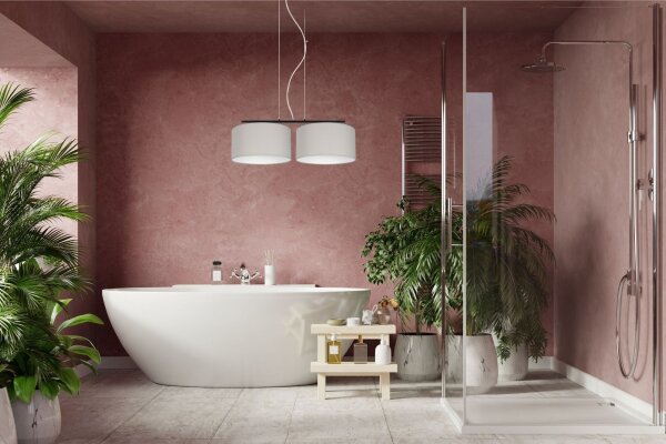 Suspension métal tissu E27 noir gris anti-éblouissement