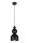 Lampe à suspendre noire métal Loft Design E27 L:17 cm ronde