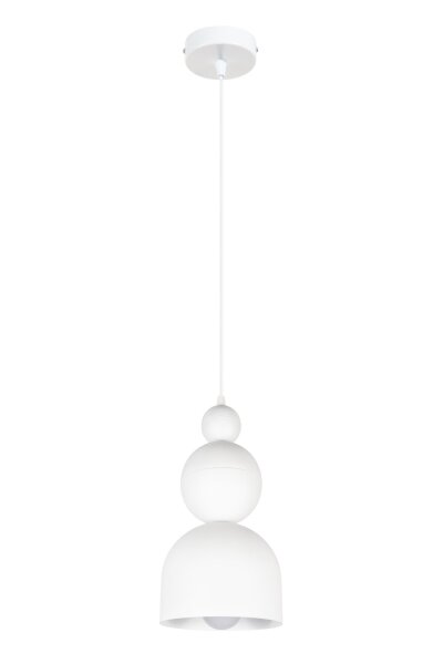 Lampe à suspendre blanche métal Loft Design E27 L:17 cm ronde