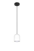 Suspension ronde m&eacute;tal noir blanc E27 &Oslash;11...