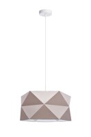 Suspension Abat-jour en tissu blanc marron faible...