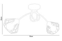 Plafonnier décoratif en métal E27 L:70 cm...