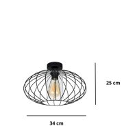 Lampe de plafonnier métal E27 ronde Ø34 cm...