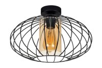 Lampe de plafonnier E27 Ø34 cm noir miel...