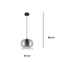 Lampe à suspendre métal E27 Ø25 cm...