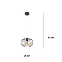 Lampe à suspendre métal E27 ronde...