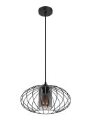 Lampe à suspendre ronde noire métal...