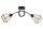 Lampe de plafonnier noir rétro métal E27 L:90 cm 2 flammes