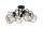 Lampe de plafonnier noir rétro métal E27 L:65 cm 5 flammes
