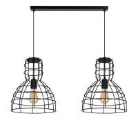 Lampe &agrave; suspendre noire fil m&eacute;tal 85 cm...