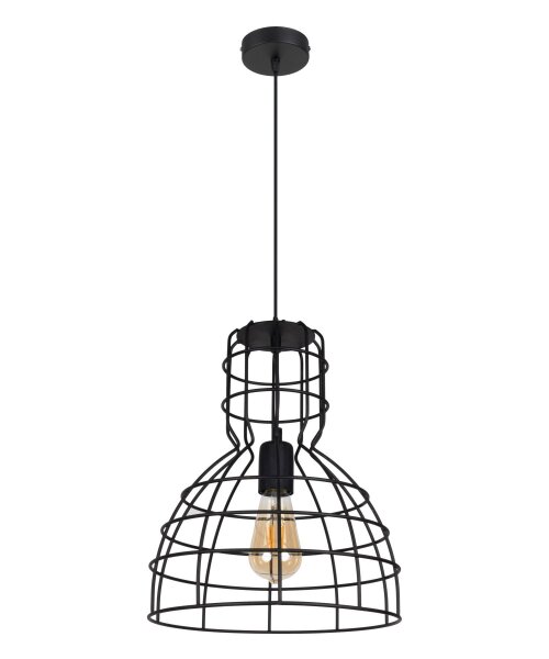 Lampe à suspendre noire Abat-jour en fil métallique Ø30 cm E27 Loft