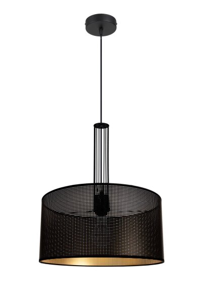Lampe à suspendre décorative en métal L:40 cm E27 Noir Or