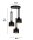 Lampe à suspendre décorative en métal 3-flamme E27 noir or