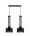 Longue lampe à suspendre métal 70 cm 2-flmg E27 noir or