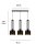 Longue lampe suspendue en métal 70 cm 3-flmg noir or