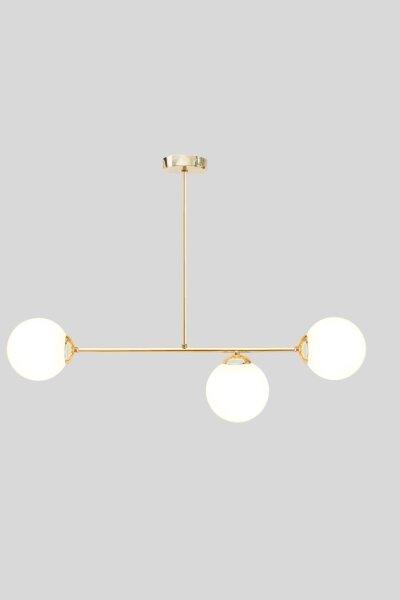 Lampe de plafonnier doré Boules de verre à faible éblouissement E27 métal