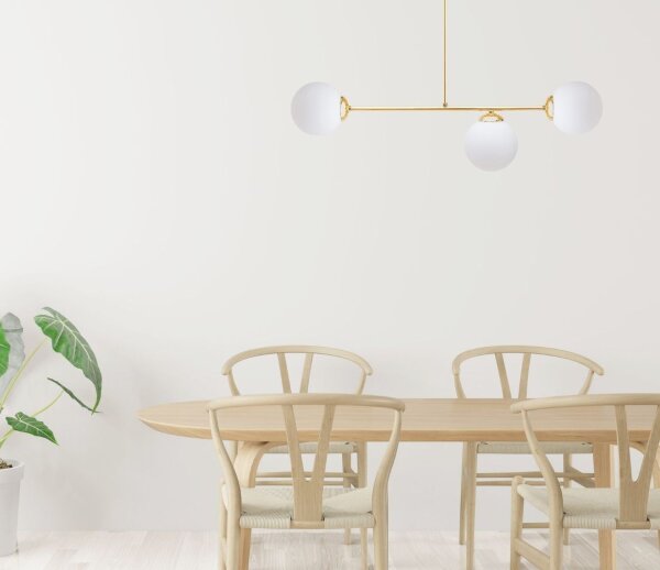 Lampe de plafonnier doré Boules de verre à faible éblouissement E27 métal