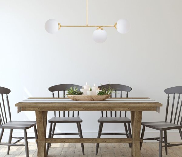 Lampe de plafonnier doré Boules de verre à faible éblouissement E27 métal