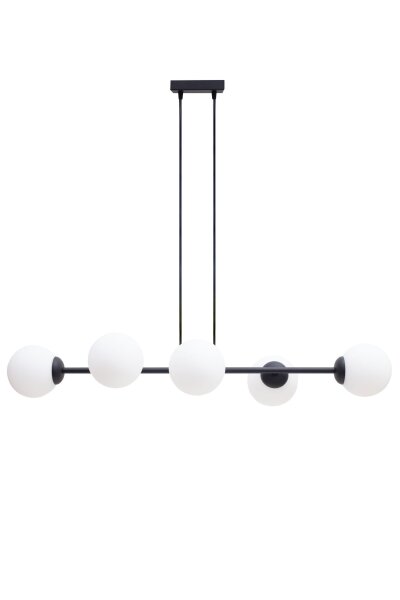 Lampe à suspendre anti-éblouissement verre métal 100 cm long E27 noir