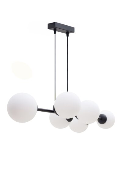 Lampe à suspendre anti-éblouissement verre métal 100 cm long E27 noir