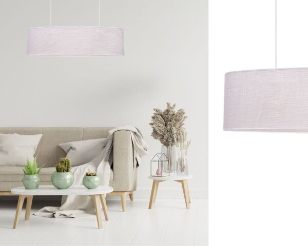 Suspension chaleureuse Abat-jour en tissu 2 flammes E27 70 cm