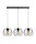 Longue lampe suspendue Loft Noir Métal E27 3-flamme