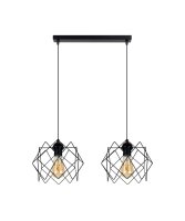Lampe &agrave; suspension allong&eacute;e Loft Noir...