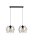 Lampe à suspension allongée Loft Noir Métal E27 2 flammes