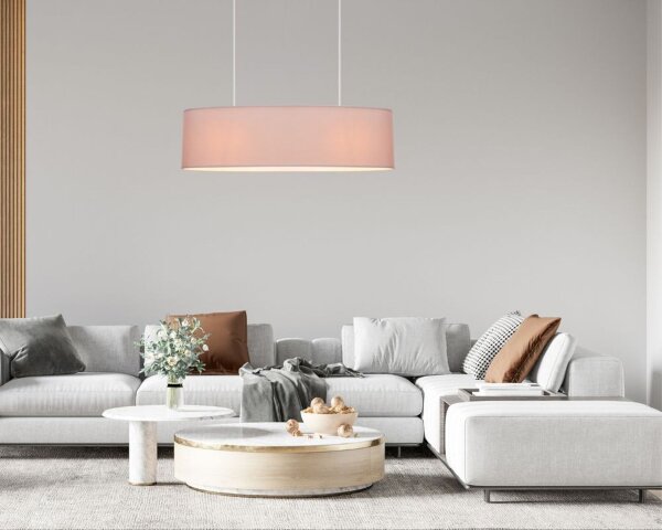 Suspension cosy tissu brun 2 flammes E27 70 cm