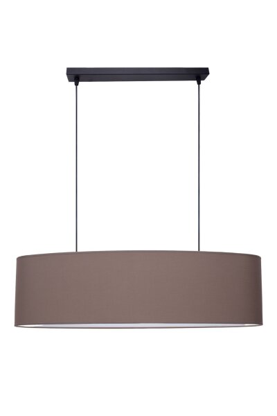 Confortable lampe à suspendre tissu brun 2 flammes E27 70 cm