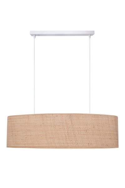 Lampe à suspendre confortable Tissu naturel 2 flammes E27 70 cm