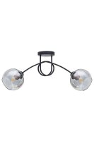 Plafonnier noir verre fum&eacute; m&eacute;tal E27 L:70 cm