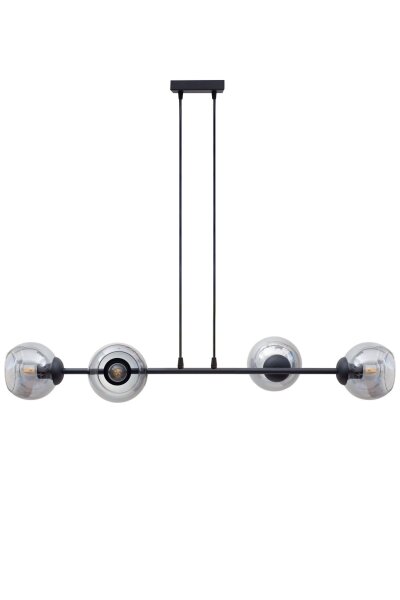 Lampe à suspendre métal verre fumé faible éblouissement E27 4-flamme