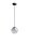 Suspension noire verre fumé métal rond Ø12 cm