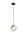 Suspension noire verre fumé métal rond Ø12 cm
