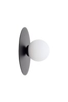 Applique Abat-jour en verre M&eacute;tal Noir Blanc E27...