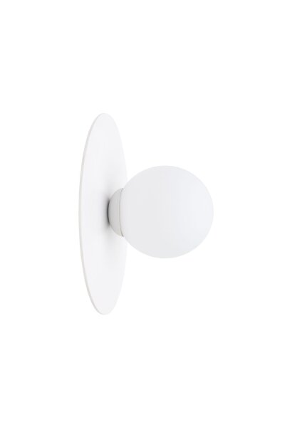 Applique ronde Abat-jour en verre Métal Blanc E27 Ø25 cm